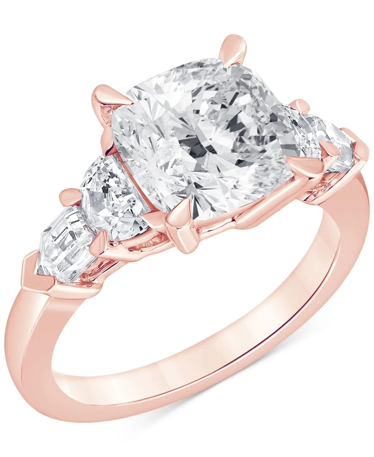 Badgley Mischka Igi Certified Lab Grown Diamond Cushion-Cut Five Stone Engagement Ring (3-3/4 ct. t.w.) in 14k White, Yellow or Rose Gold by Macy's