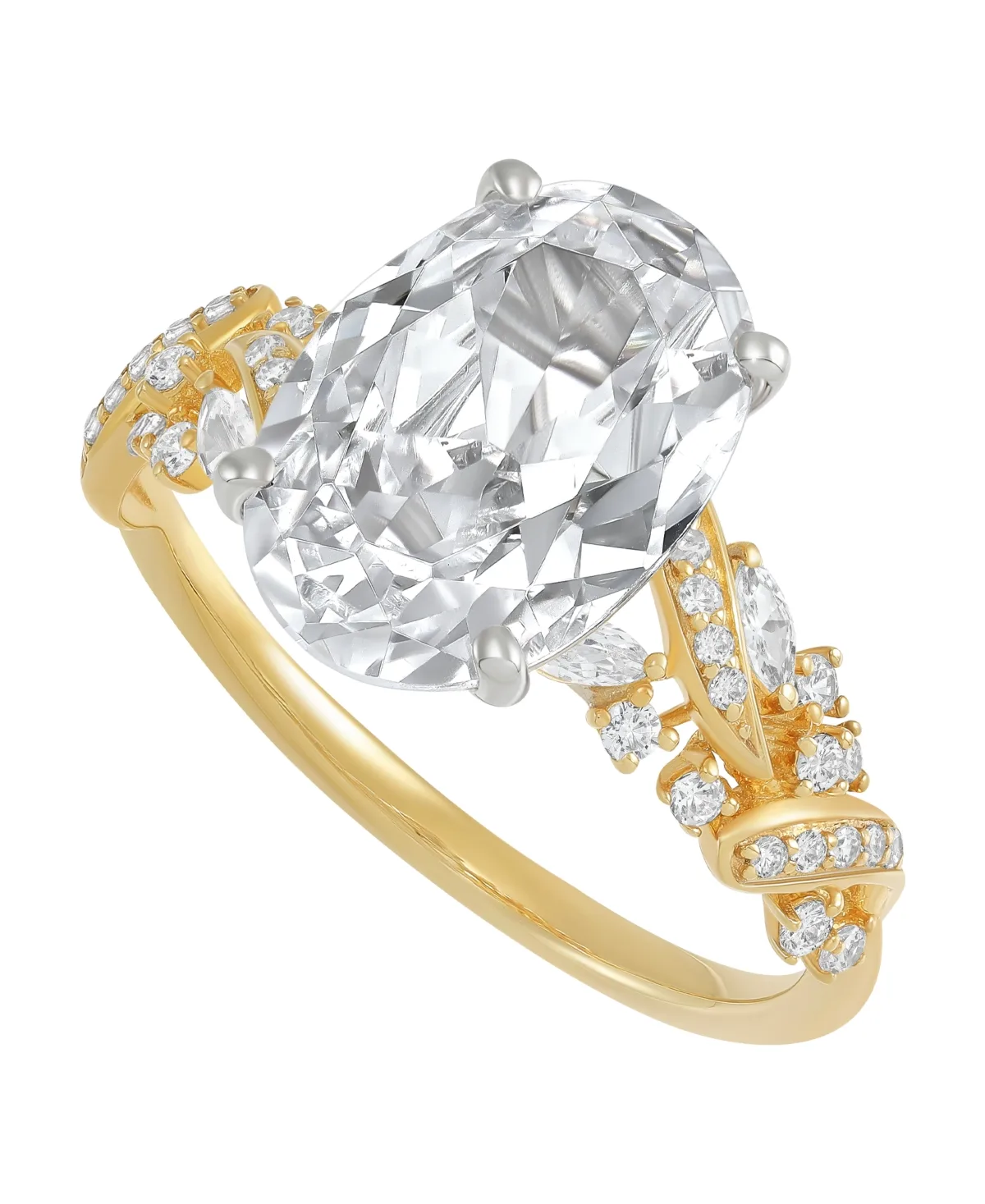Igi Certified Lab Grown Diamond (4-3/8 ct. t.w.) Ring in 14k Yellow & White Gold