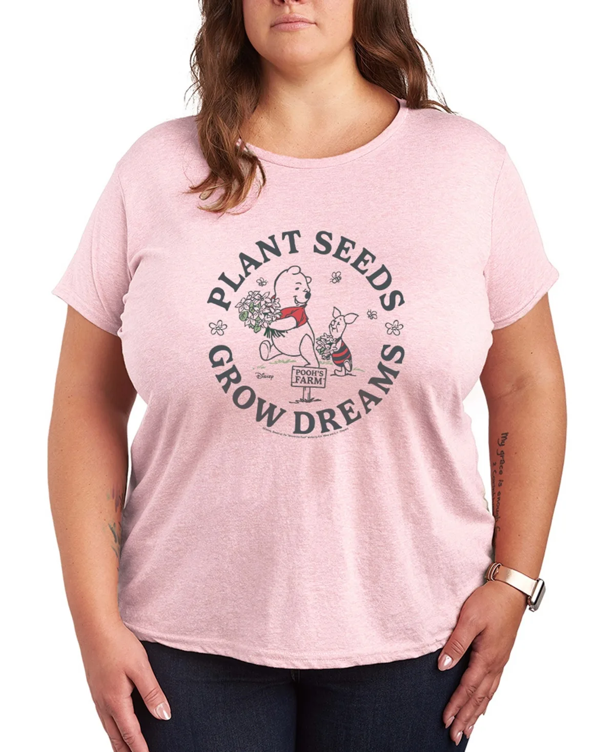 Winnie the Pooh Farm Plant Seeds Short-Sleeve Graphic T-Shirt by Hybrid Apparel