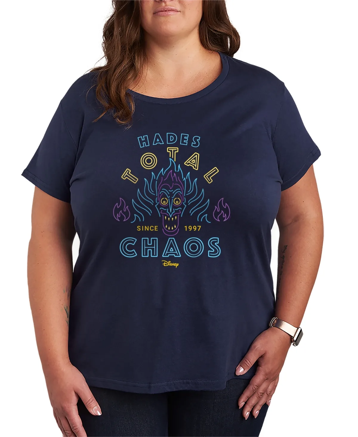 Disney Villains Hades Total Chaos Neon Short-Sleeve Graphic T-Shirt by Hybrid Apparel