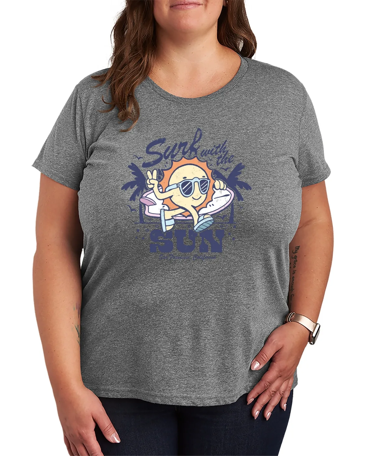 Instant Message Surf with the Sun Short-Sleeve Graphic T-Shirt by Hybrid Apparel