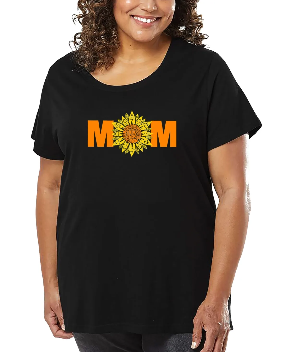 Mom Sunflower Word Art T-Shirt by La Pop Art