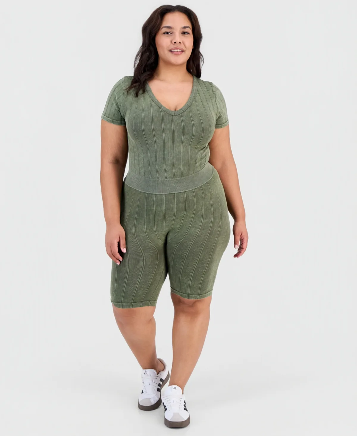 Seamless Ribbed Pull-On Shorts by Full Circle Trends