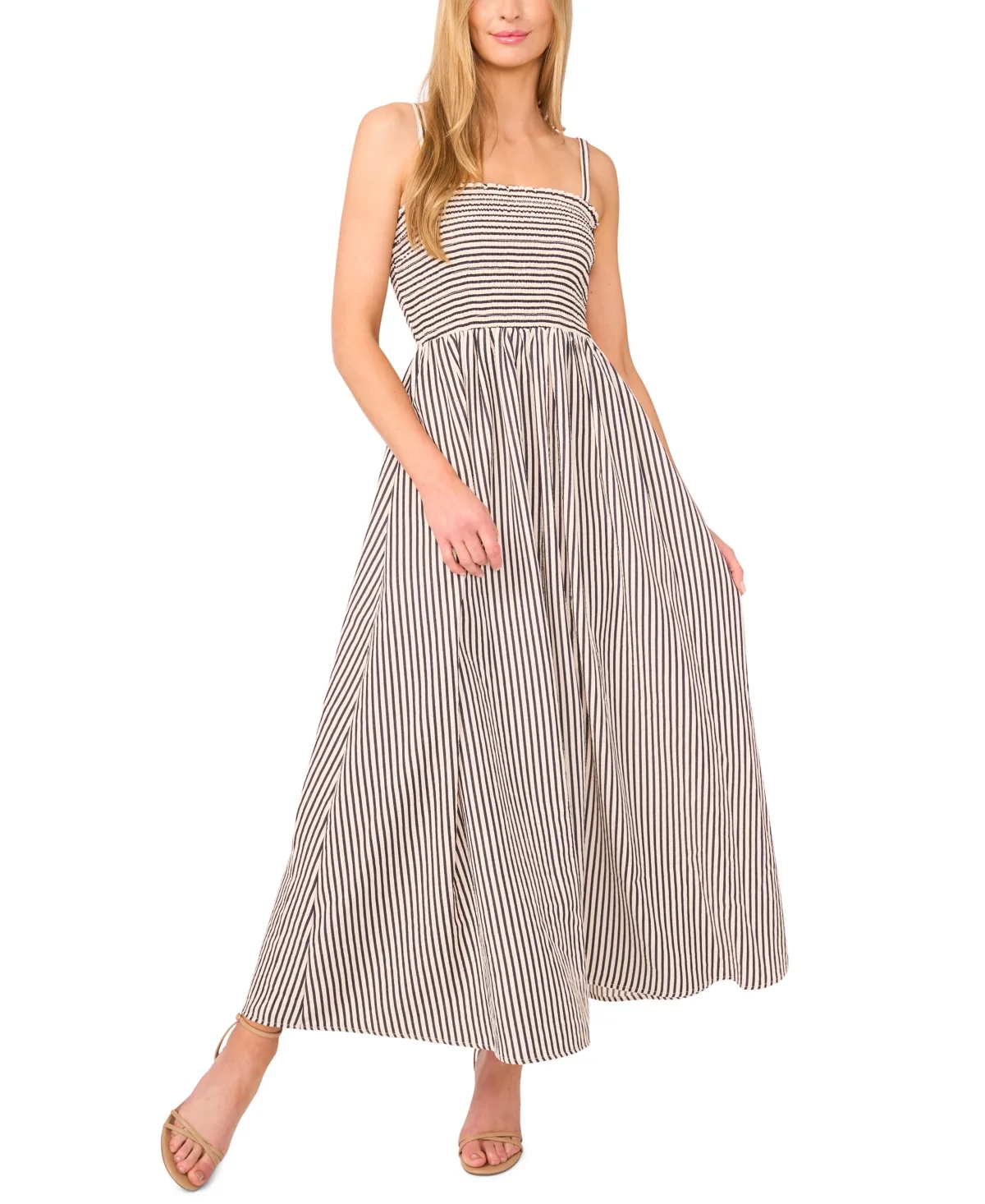 Striped Smocked Maxi Dress