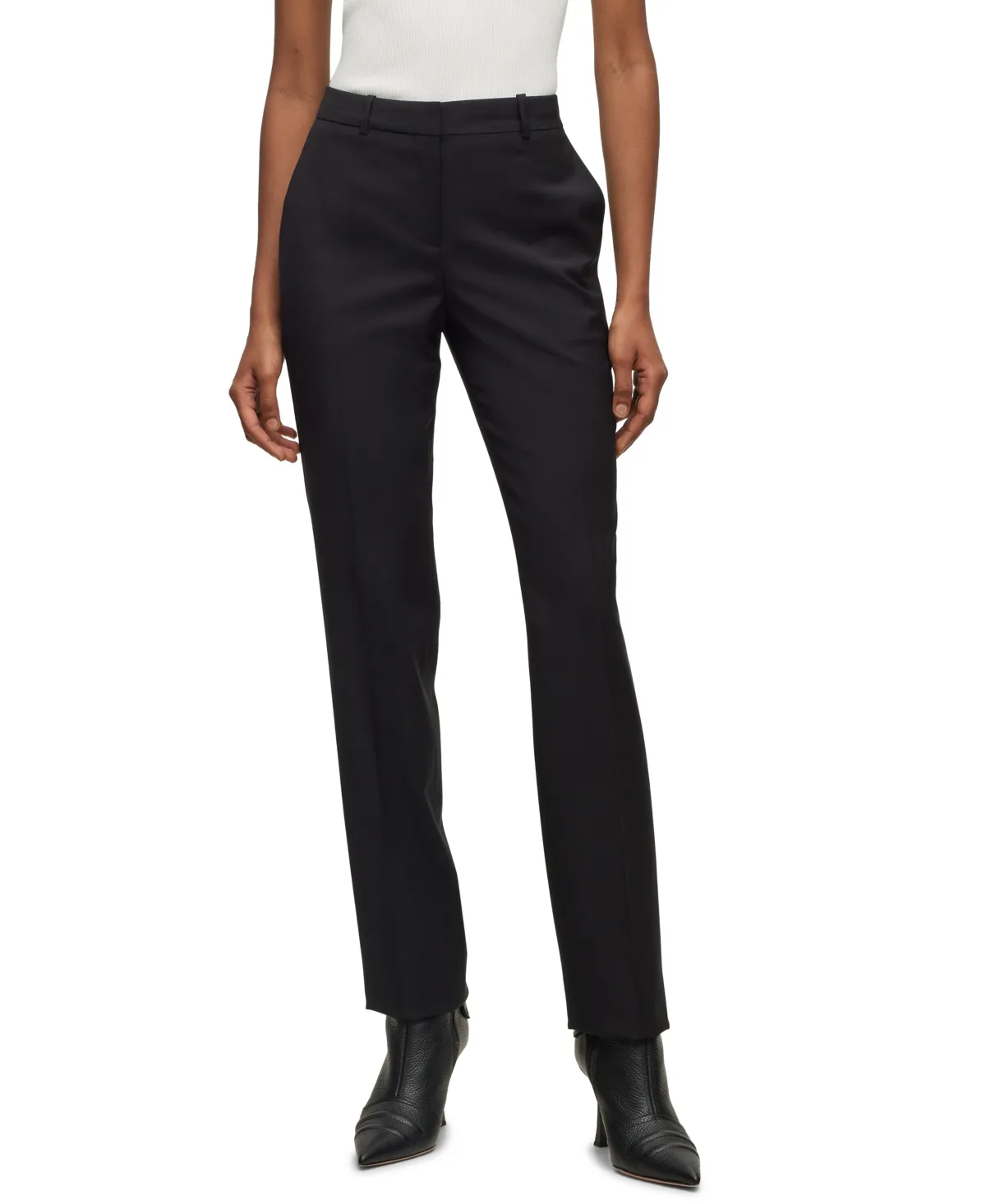 Boss by Hugo Boss Wool Regular-Fit High-Rise Pants by Hugo Boss