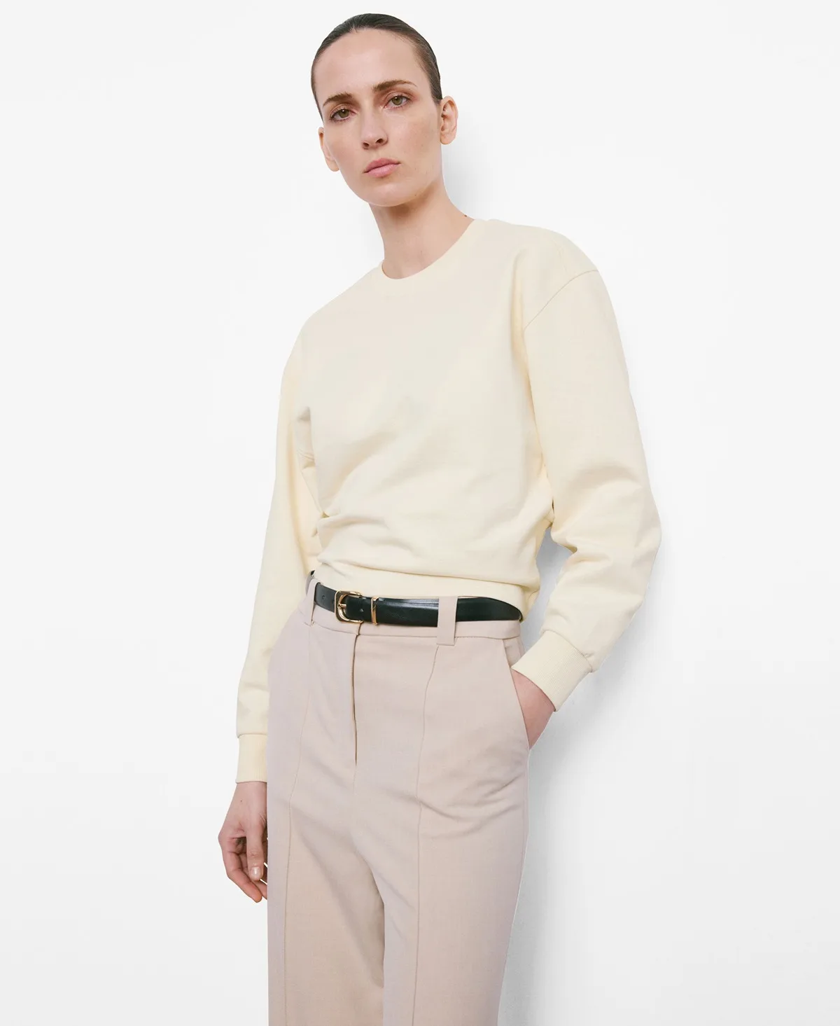 Round-Neck Cotton Sweatshirt by Mango
