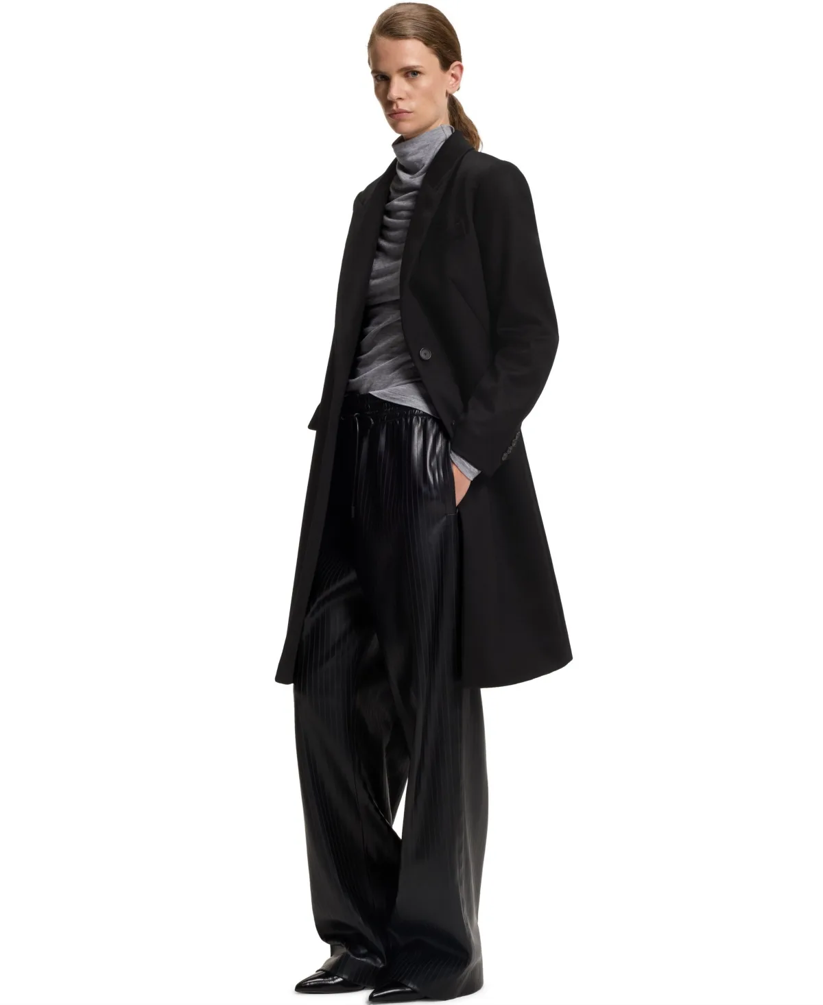 Boss by Hugo Boss Wool Regular-Fit Peak Lapels Coat by Hugo Boss