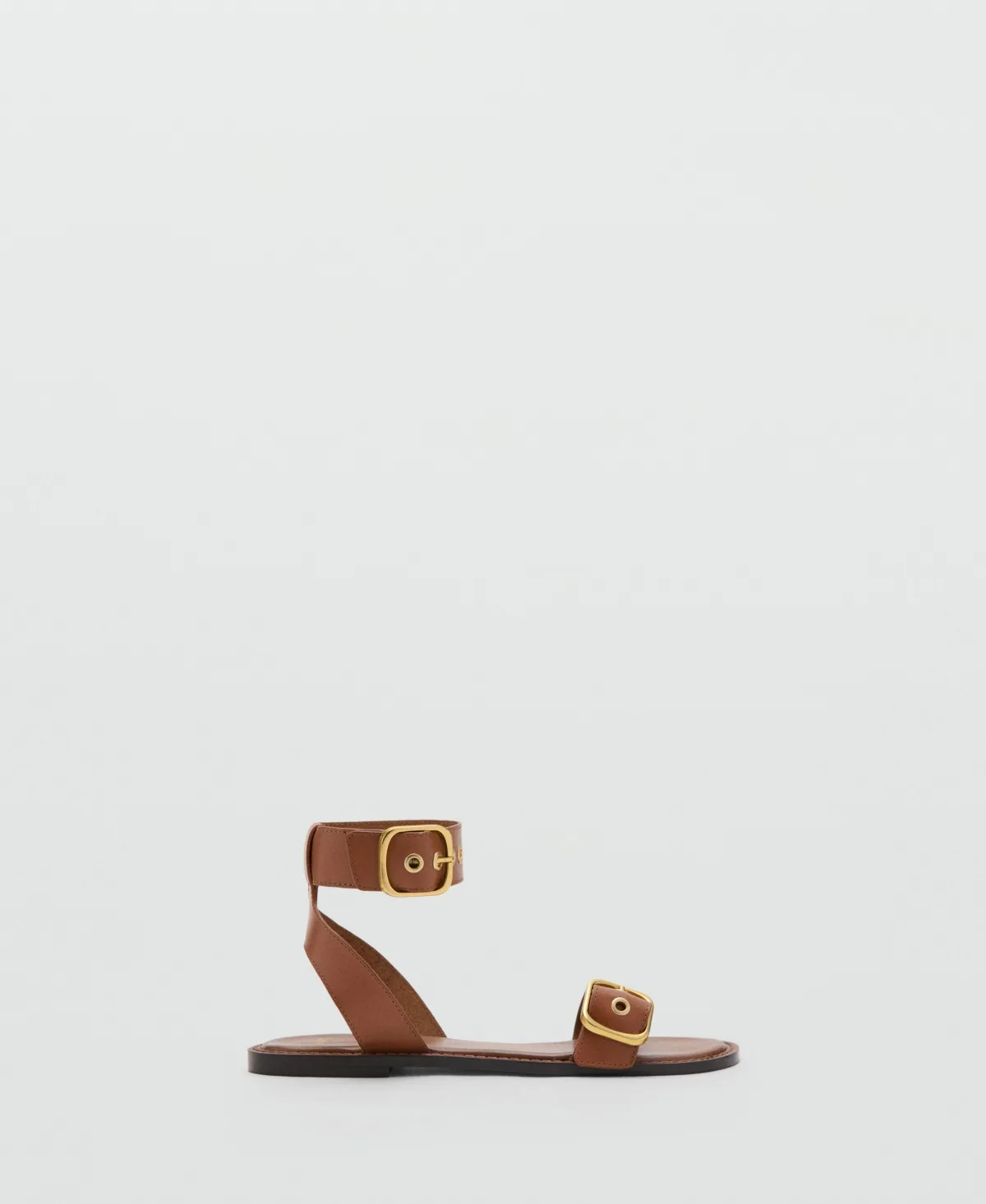 Straps and Buckles Leather Sandals by Mango