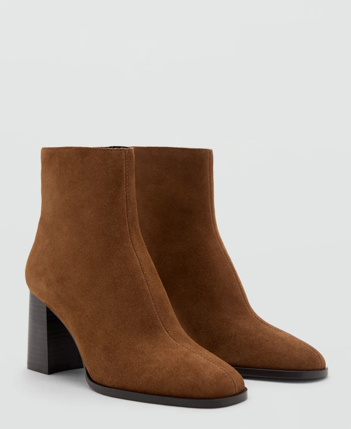 Suede Block-Heel Boots by Mango