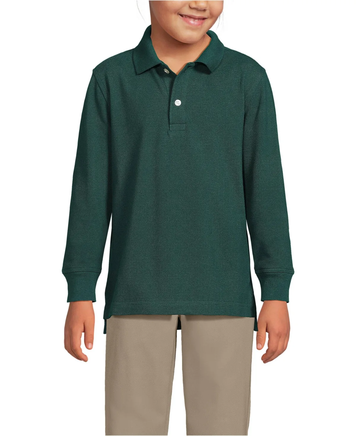 School Uniform Long Sleeve Mesh Polo Shirt by Lands' End