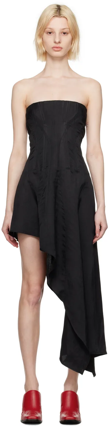 Black Bandeau Midi Dress