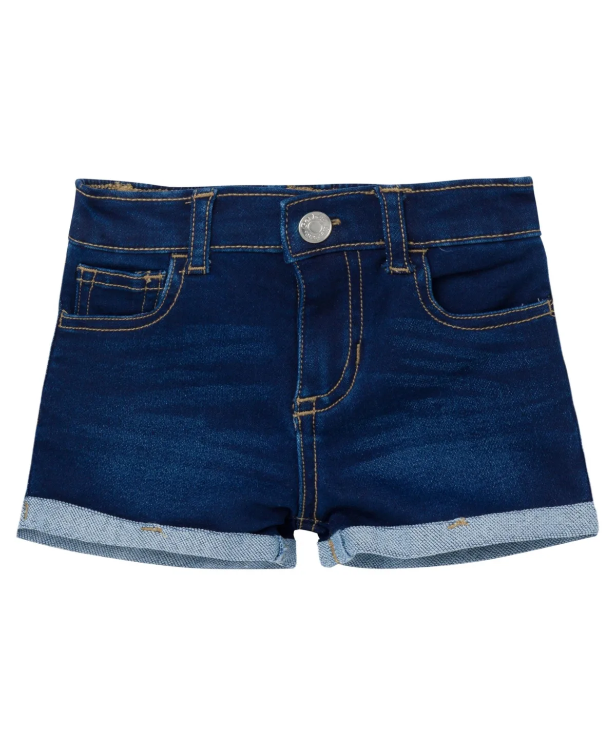 Cuffed Denim Shorts, Dark Denim Wash by Gerber