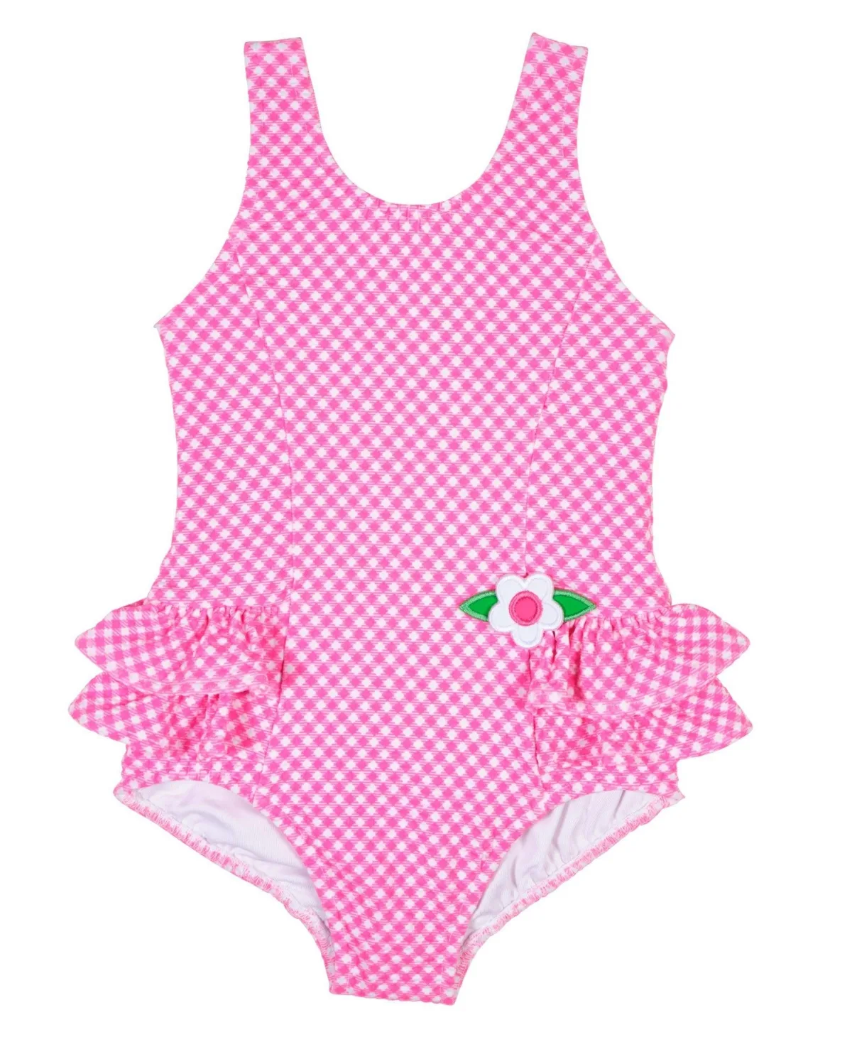 Gingham Swimsuit with Ruffles and Flower by Florence Eiseman