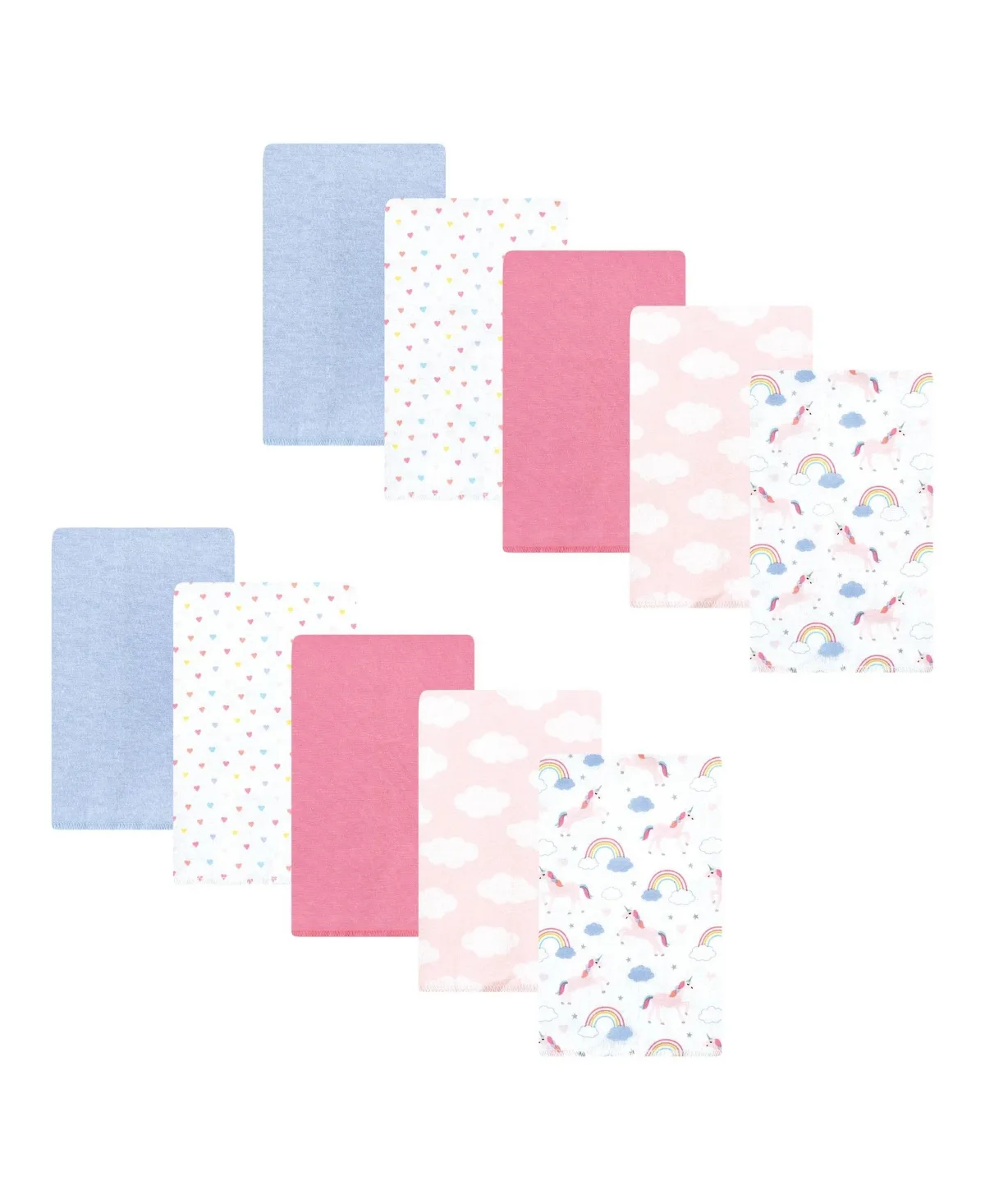 10-Piece Flannel Cotton-Poly Burp Cloth Blend by Hudson Baby