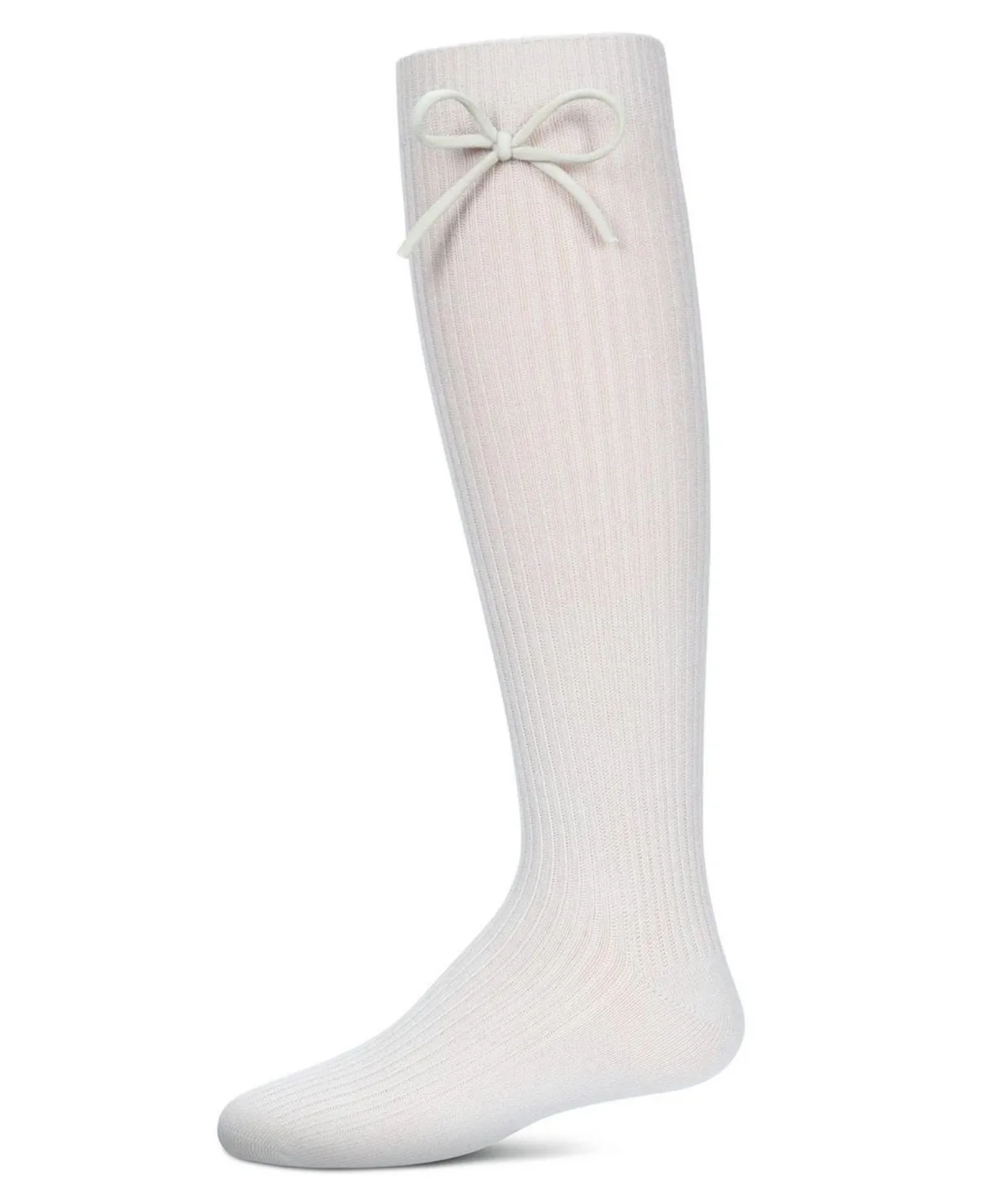 Ribbed Bow Knee-High Socks by Memoi