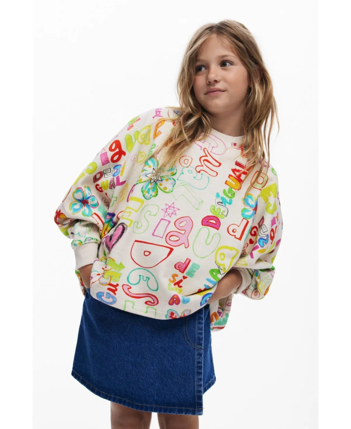 3/4 Sleeve with Lettering Sweatshirt by Desigual