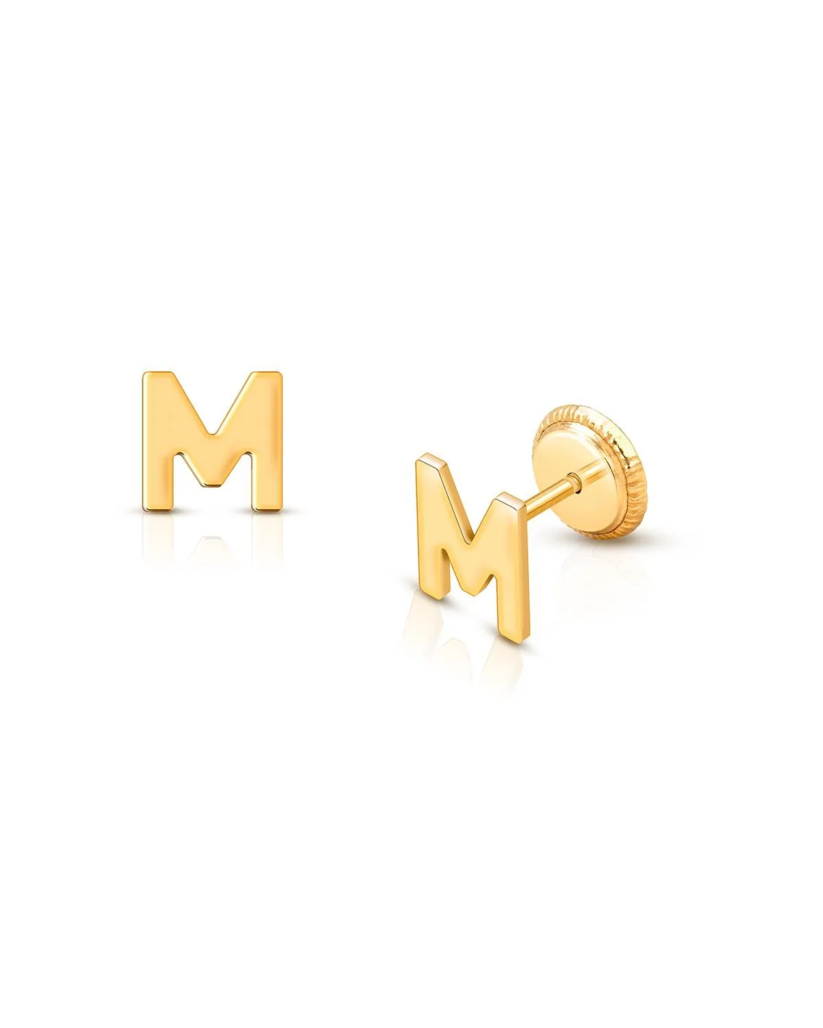 Initial Studs Screw Back Earrings by Tiny Blessings