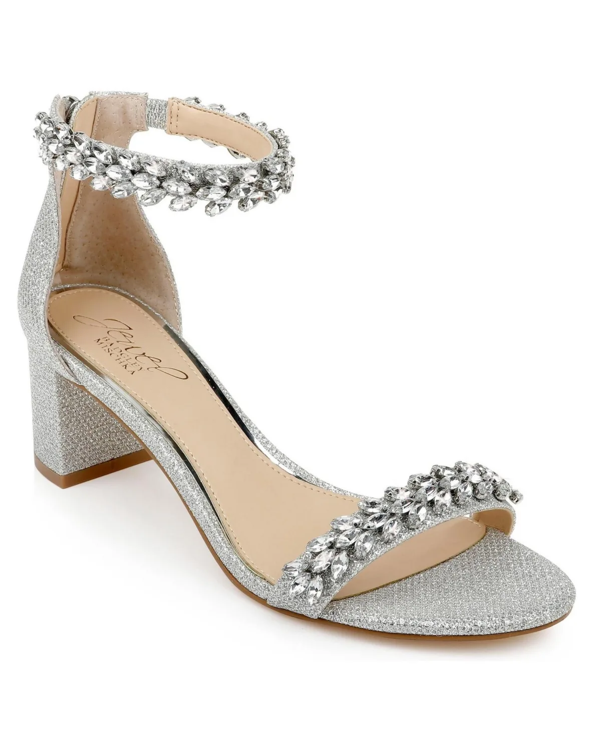 Bronwen Block Heel Evening Sandals by Jewel Badgley Mischka