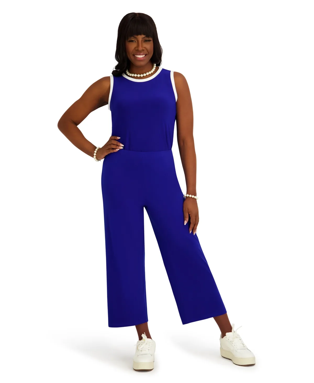 High-Rise Pull-On Wide-Leg Cropped Pants by Kasper
