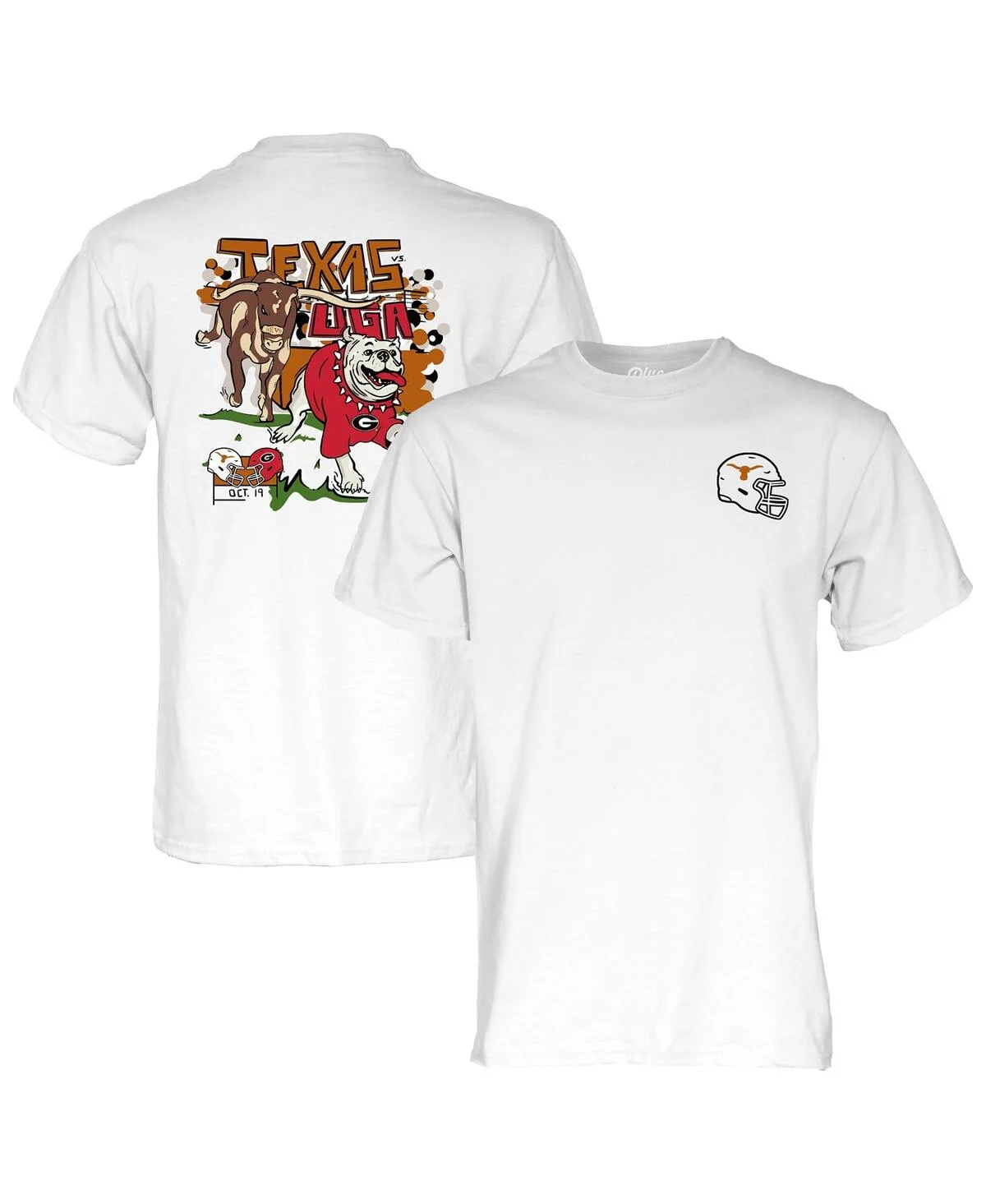 Texas Longhorns Vs. Georgia Bulldogs 2024 Matchup T-Shirt by Blue 84