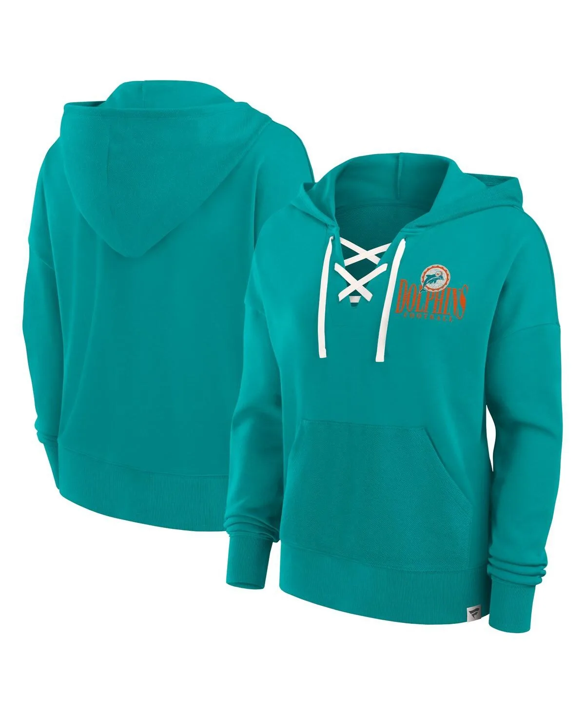 Miami Dolphins Blitz Left Lace-Up Pullover Hoodie by Fanatics