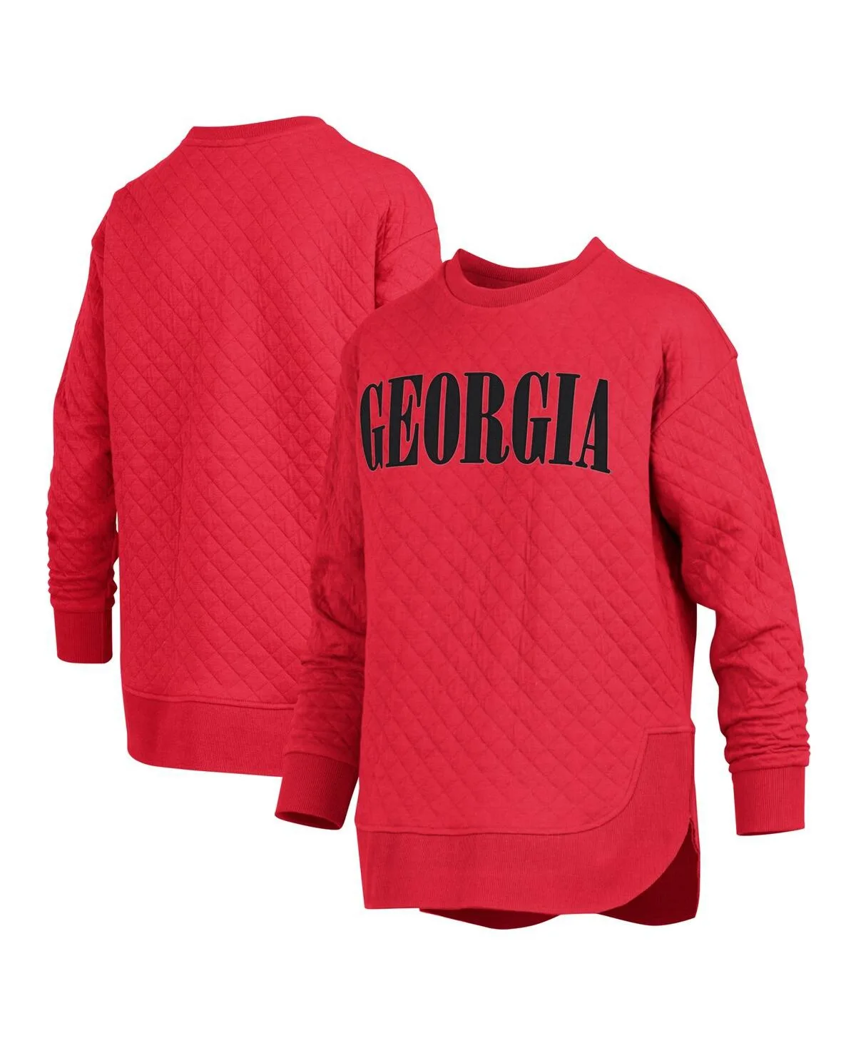 Georgia Bulldogs Quilted Long Sleeve Pullover Sweatshirt by Pressbox