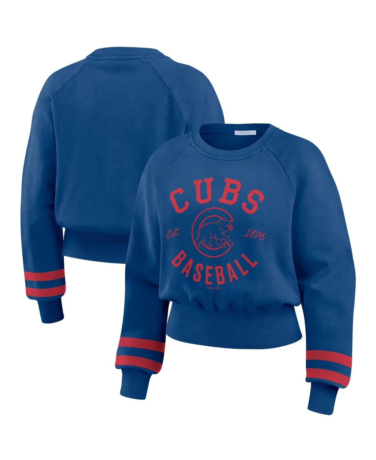 Chicago Cubs Vintage Washed Cropped Pullover Sweatshirt by Wear By Erin Andrews