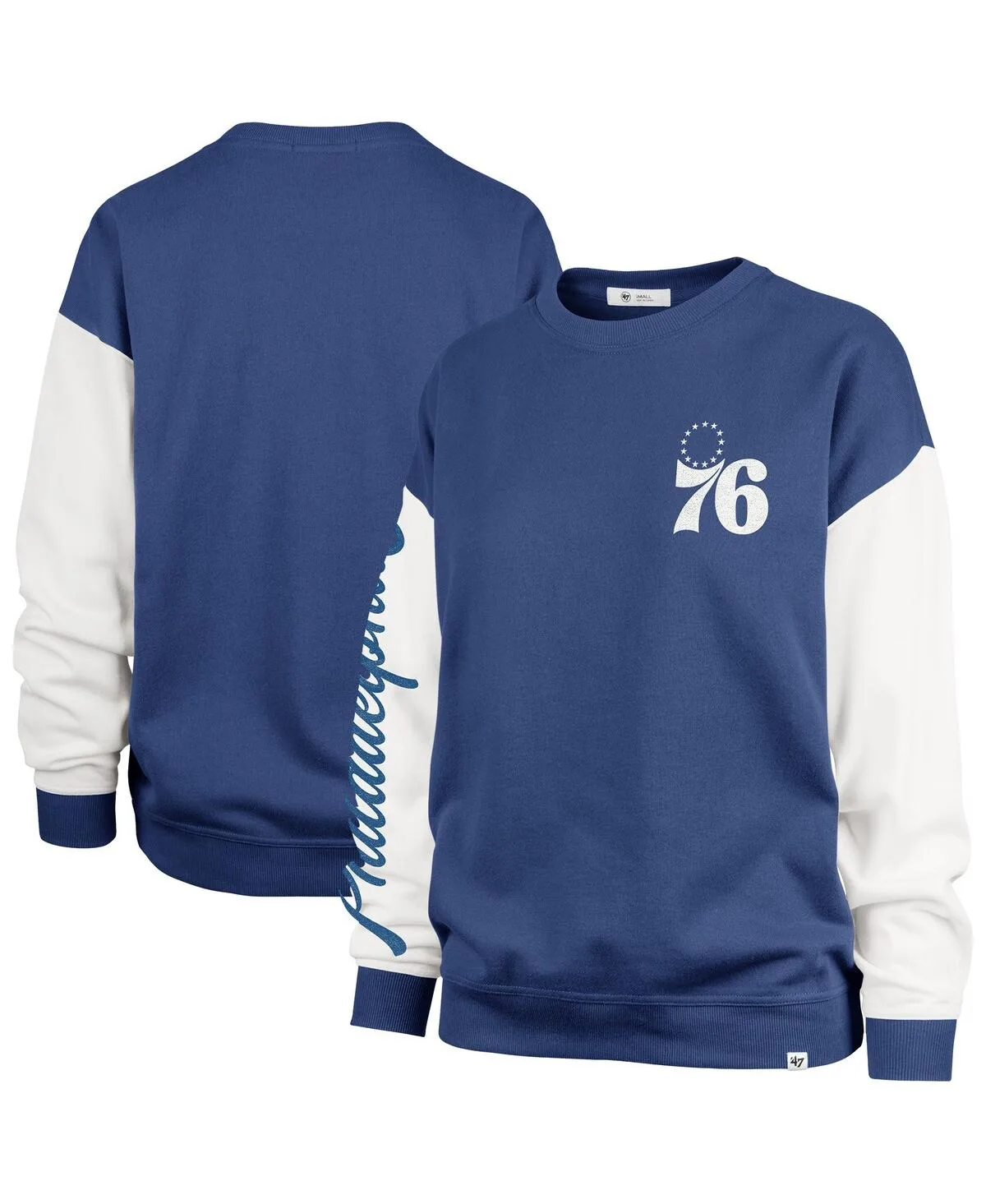 Philadelphia 76ers Oversized Rise Andie Pullover Sweatshirt by '47 Brand