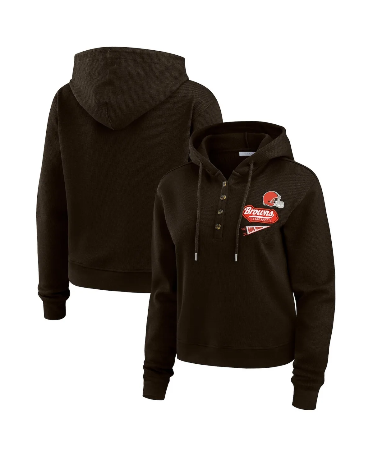 Cleveland Browns Waffle-Knit Pullover Hoodie by Wear By Erin Andrews