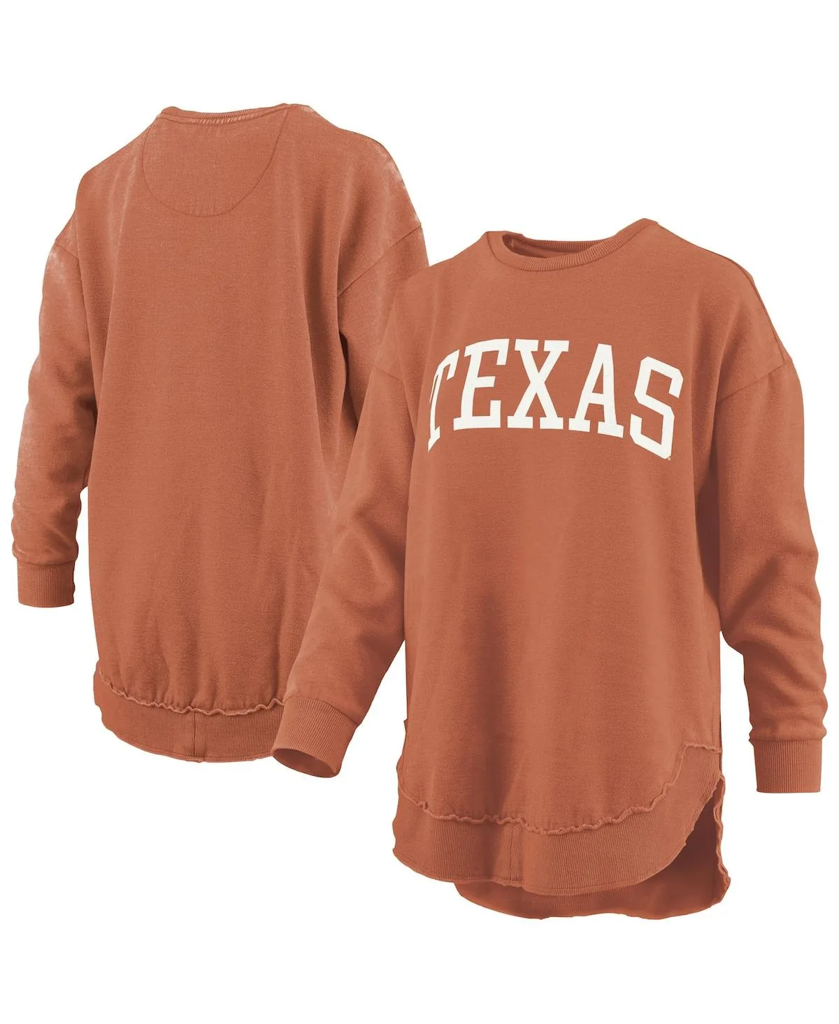Texas Longhorns Melange Poncho Vintage Fleece Long Sleeve Pullover Sweatshirt