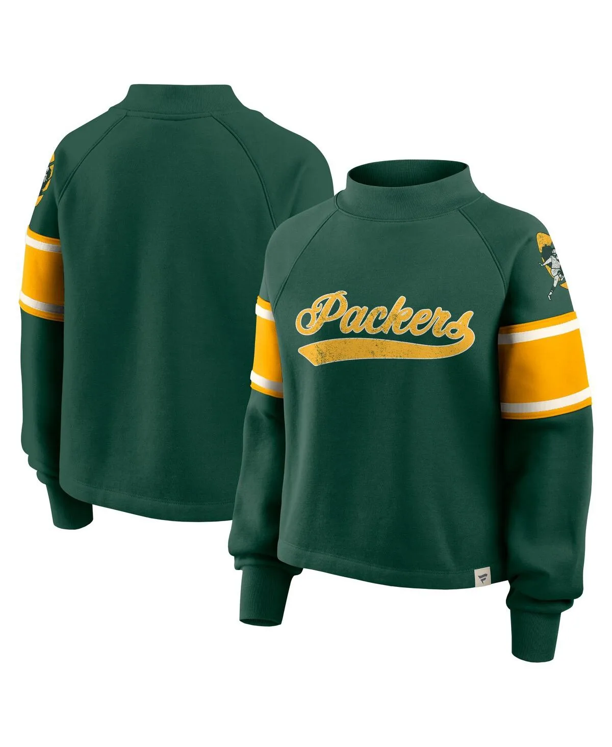 Bay Packers Oversized Hometown Toss Sweep Mock Neck Pullover Hoodie