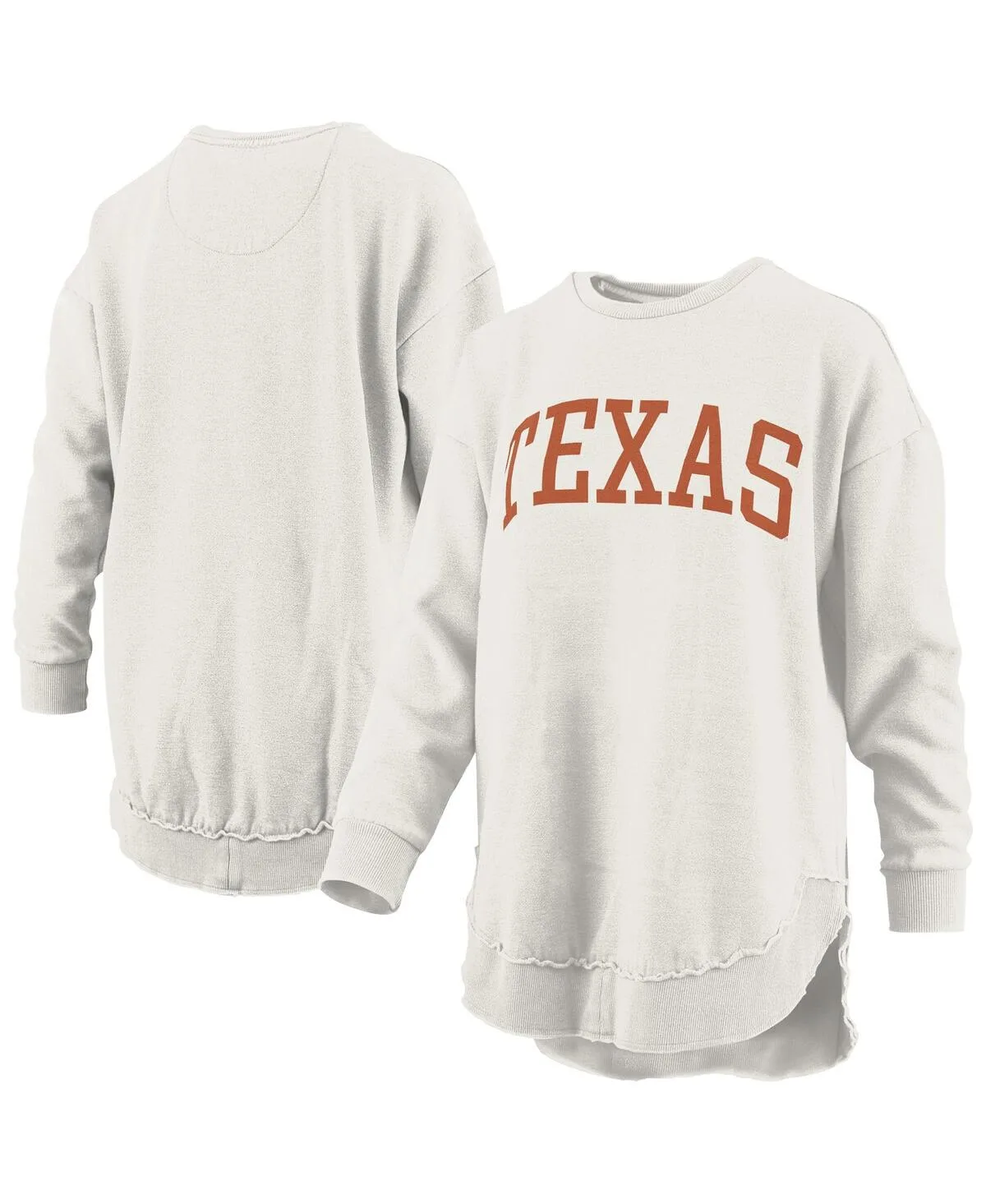 Texas Longhorns Melange Poncho Vintage Fleece Long Sleeve Pullover Sweatshirt