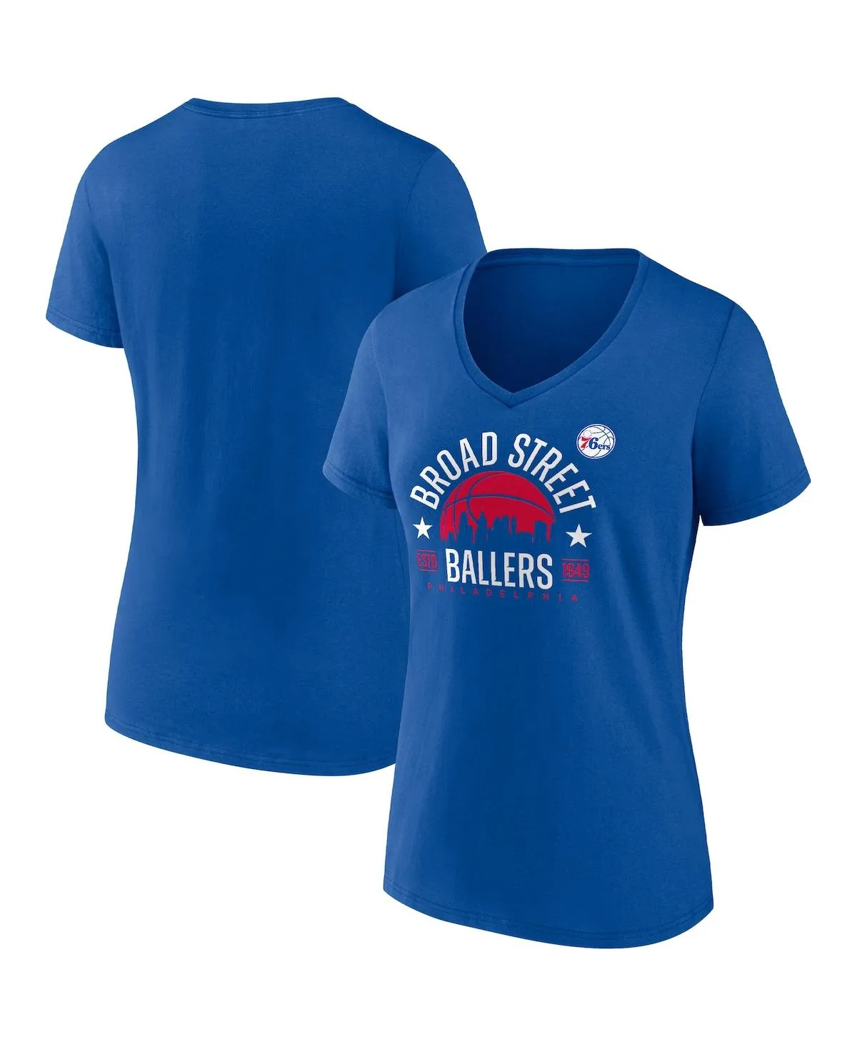 Philadelphia 76ers Hometown Collection Broad Street Ballers V-Neck T-Shirt by Fanatics
