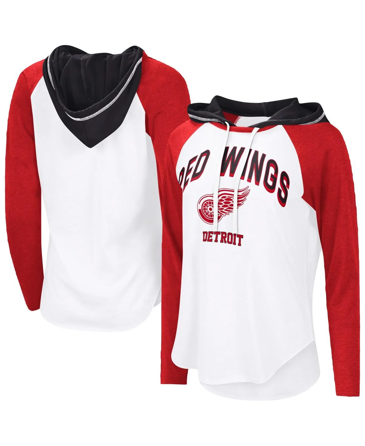 Detroit Red Wings Vip Raglan Long Sleeve Hoodie T-Shirt by G-iii 4her By Carl Banks