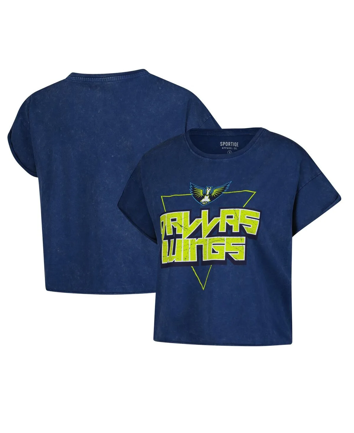 Dallas Wings Rock N Roll Collection Gwen Mineral Wash Cropped T-Shirt by Sportiqe