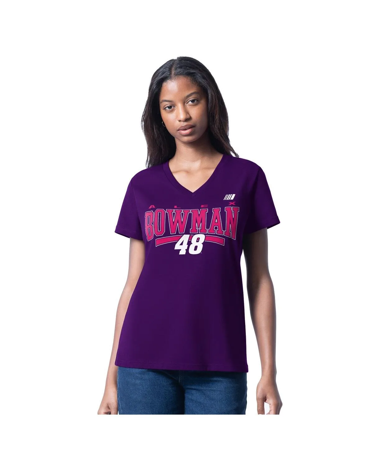Alex Bowman Cheer Dance V-Neck T-Shirt by G-iii 4her By Carl Banks
