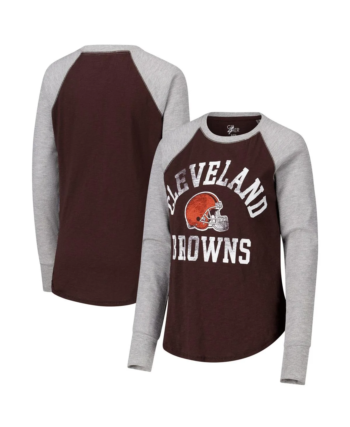 Cleveland Browns Waffle Knit Raglan Long Sleeve T-Shirt