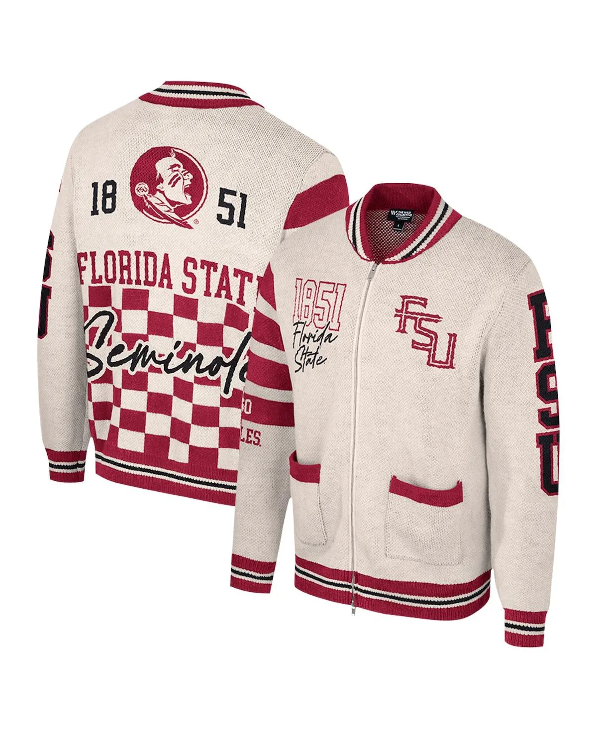 Florida State Seminoles Jacquard Full-Zip Sweater by Colosseum