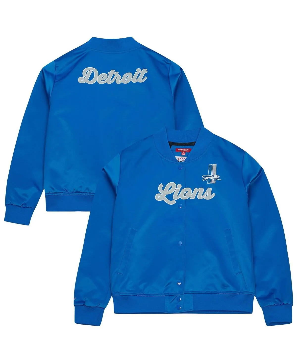 Detroit Lions Full-Snap Satin Jacket by Mitchell & Ness
