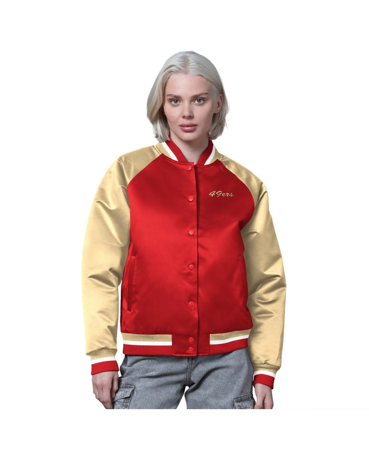 San Francisco 49ers Satin Full-Snap Varsity Jacket by Starter