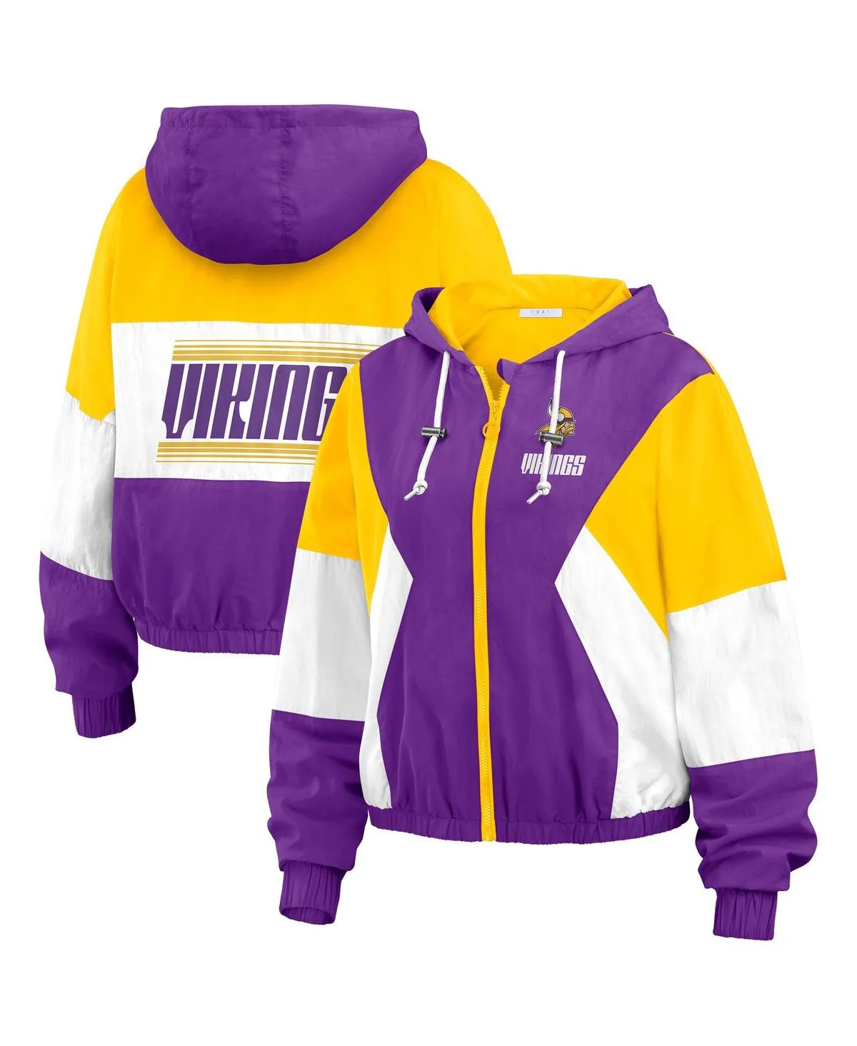 Minnesota Vikings Color Block Full-Zip Windbreaker Jacket by Wear By Erin Andrews