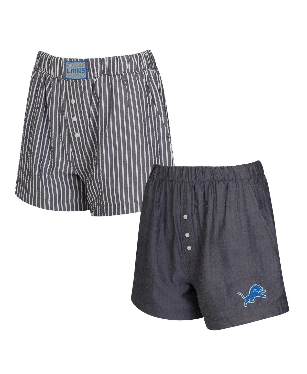 Detroit Lions Stripes and Solids Boxer Shorts Set by Concepts Sport