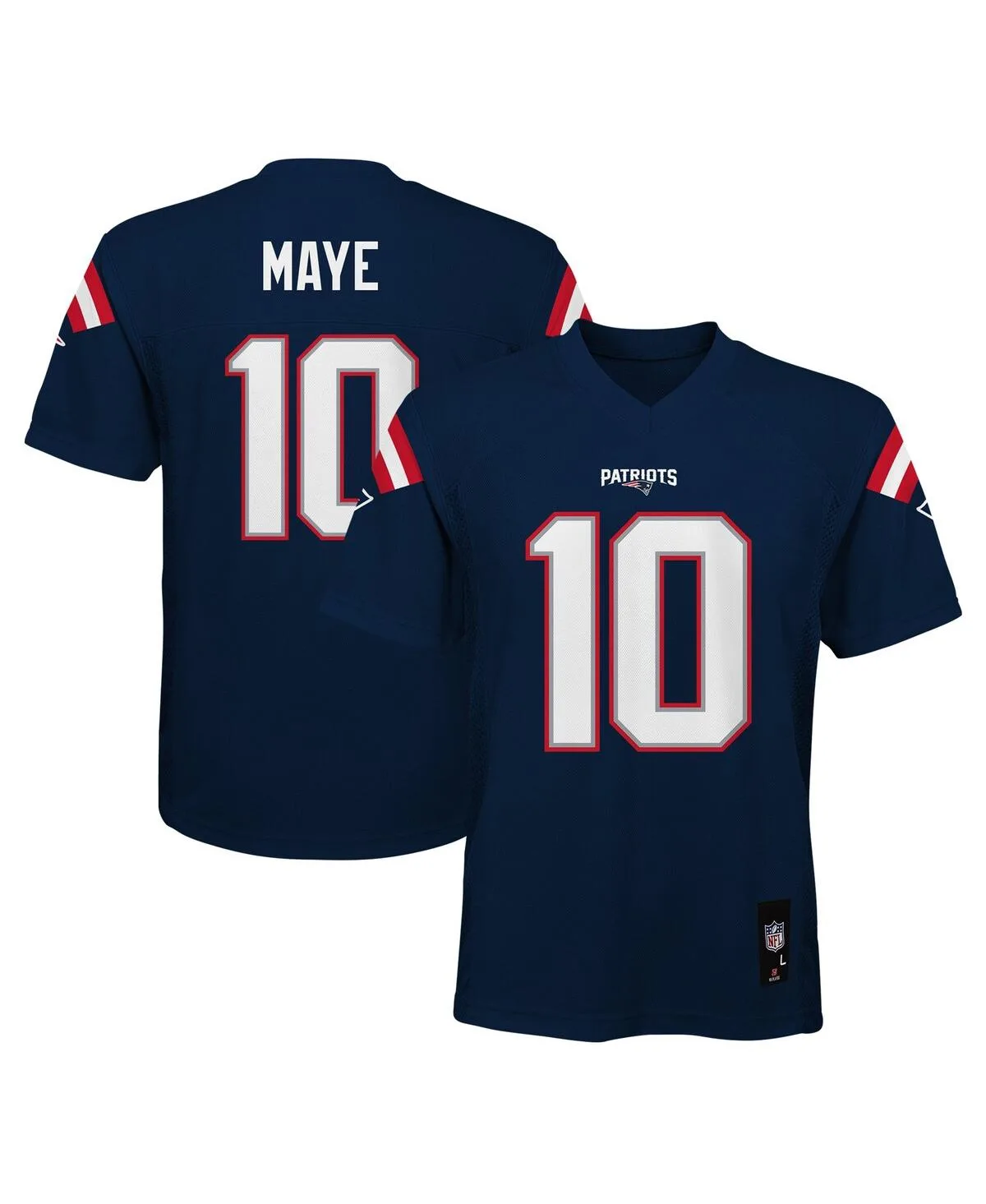Drake Maye New England Patriots Replica Player Jersey by Outerstuff