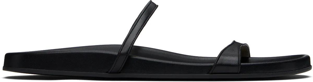 Black Hugh Thin Strap Sandals
