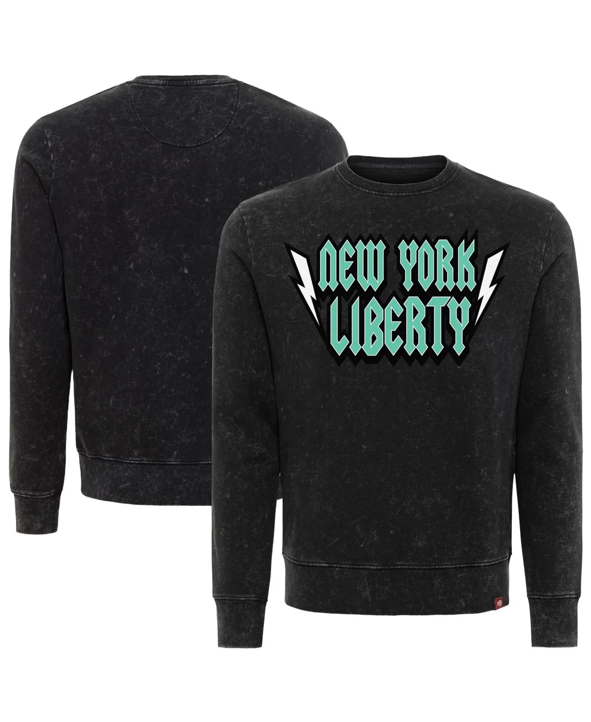 New York Liberty Rock Roll Collection Freddy Mineral Wash Pullover Sweatshirt by Sportiqe