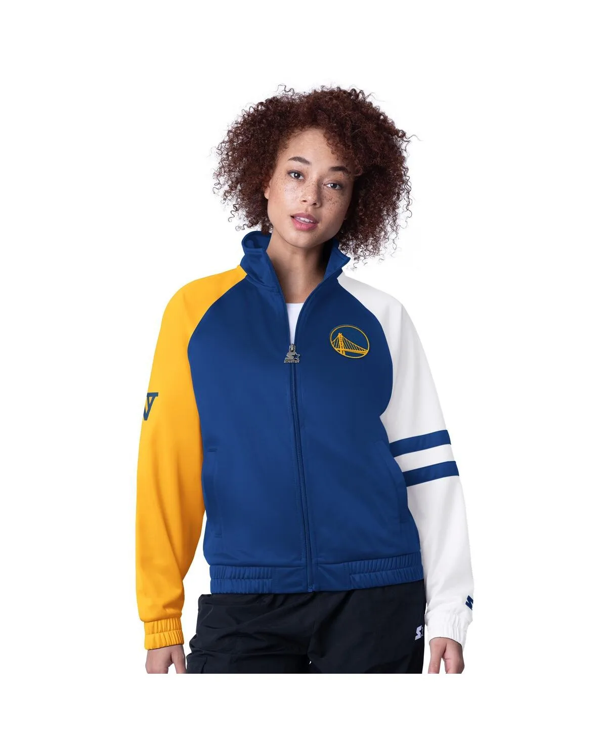 Golden State Warriors Line Up Dolman Raglan Full-Zip Track Jacket by Starter