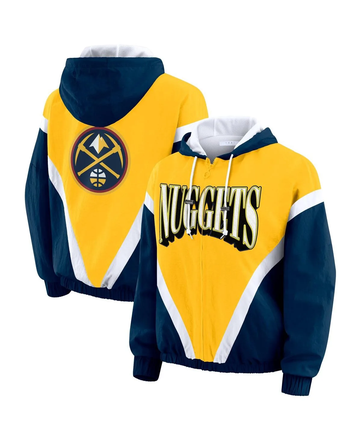 Denver Nuggets Color Block Full-Zip Hoodie Windbreaker Jacket by Wear By Erin Andrews
