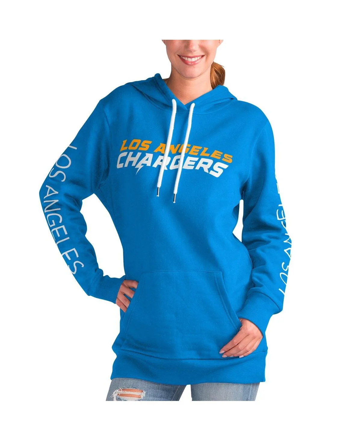 Los Angeles Chargers Extra Inning Pullover Hoodie by G-iii 4her By Carl Banks