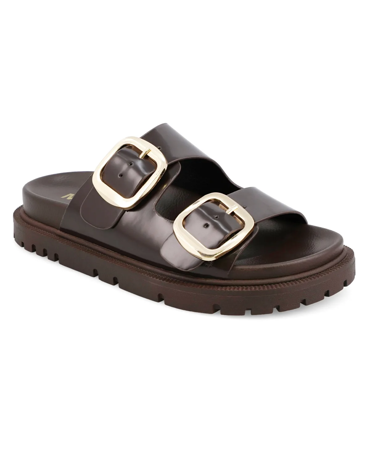 Gen Double Buckle Flat Slide Sandals