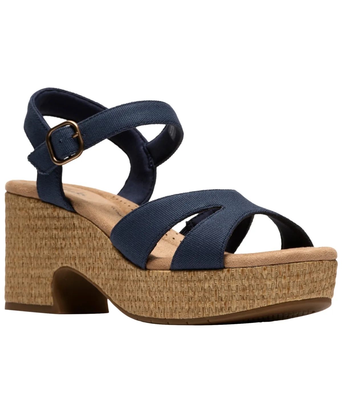 Nerisa Twist Round Toe Wedge Sandals by Clarks